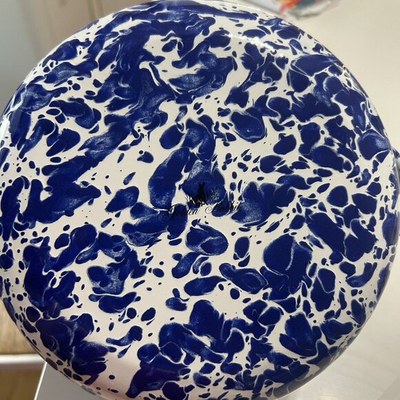 Golden Rabbit 4qt Dutch Oven Casserole Pot w Lid Cobalt Swirl Holidays - Picture 6 of 13